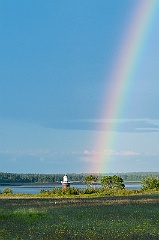 Rainbow Forms by Lubec Channel Light in Maine